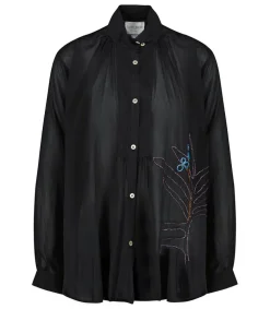 Best Chemise Brodee Noir Femme Hauts