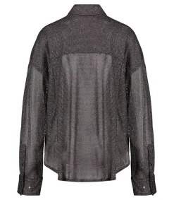 Sale Chemise Disco Bijou Noir Femme Hauts