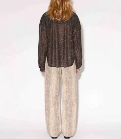 Sale Chemise Disco Bijou Noir Femme Hauts