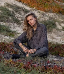 Sale Chemise Disco Bijou Noir Femme Hauts