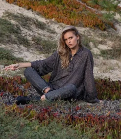 Sale Chemise Disco Bijou Noir Femme Hauts