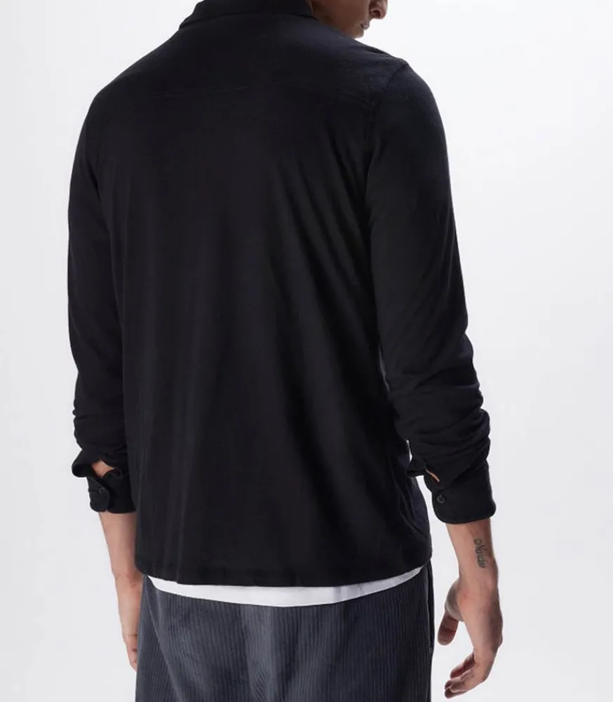 Best Chemise Manches Longues Homme Coton Et Cachemire Noir Homme Chemises