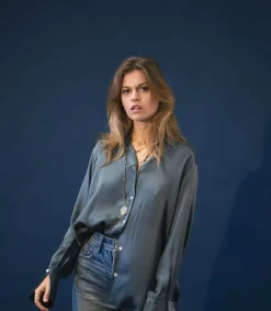 Clearance Chemise Monica Dark Sage Femme Hauts