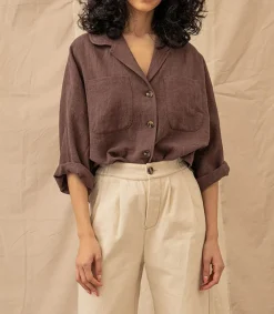 Best Chemise Romy Chocolat Femme Hauts