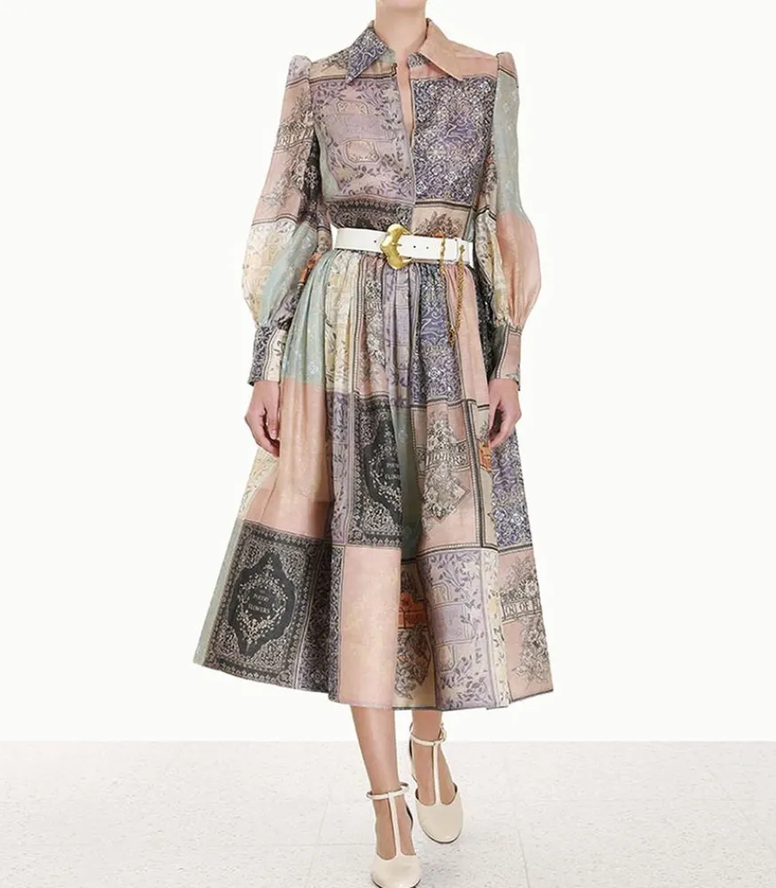 New Chemisier Lyrical Book Print Book Cover Patch Femme Hauts