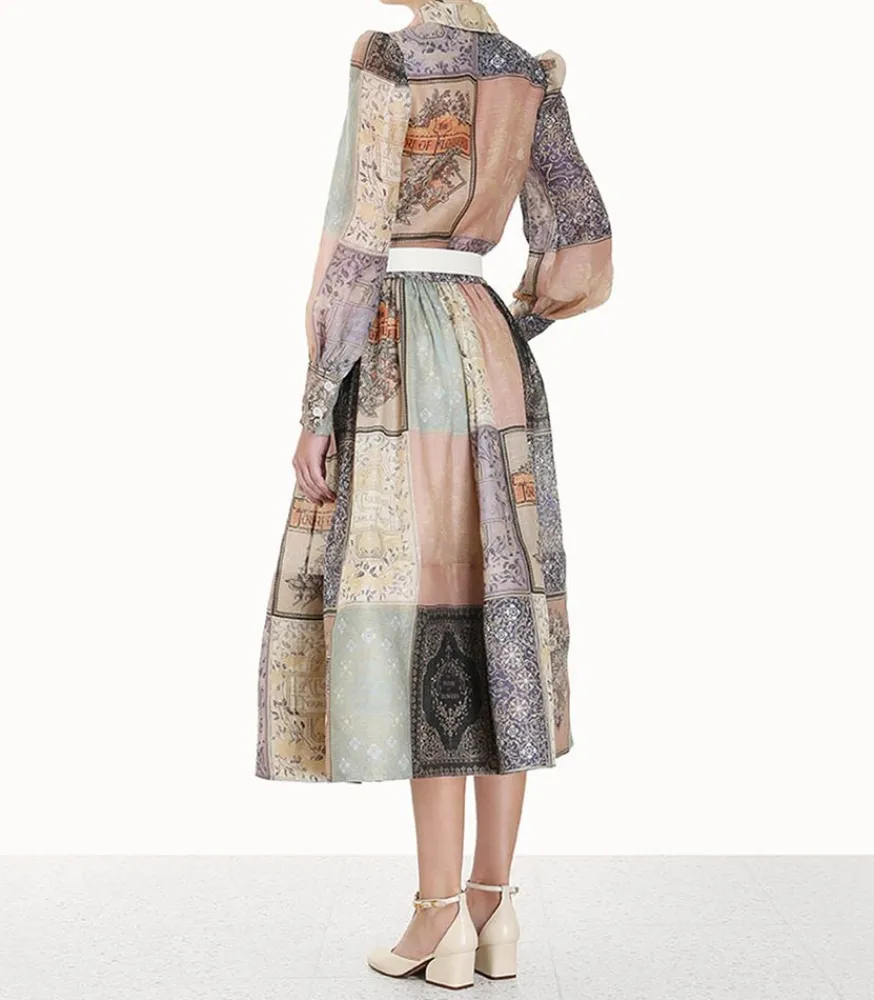 New Chemisier Lyrical Book Print Book Cover Patch Femme Hauts