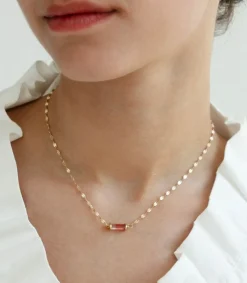 Outlet Collier Bess Tourmaline Rose Femme Colliers
