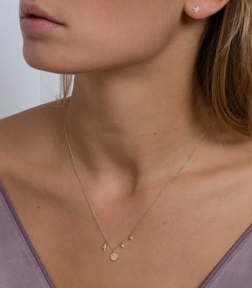 New Collier Buzios Eclair Charms Diamants Femme Colliers