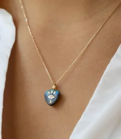Discount Collier En Or Chaine Oeil Diamant Labradorite Femme Colliers