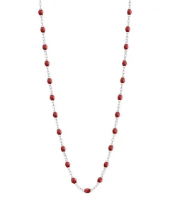 Sale Collier Or Blanc Et Perles De Resine 42 Cm Femme Colliers