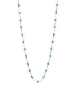 Sale Collier Or Blanc Et Perles De Resine 42 Cm Femme Colliers