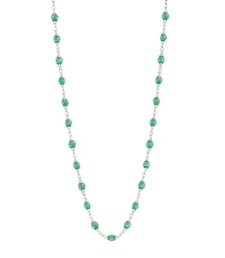 Sale Collier Or Blanc Et Perles De Resine 42 Cm Femme Colliers