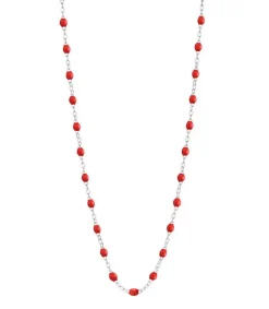 Sale Collier Or Blanc Et Perles De Resine 42 Cm Femme Colliers