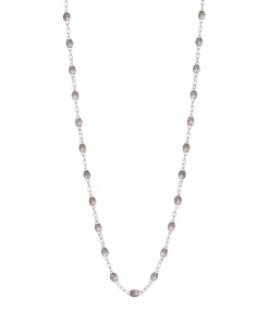 Sale Collier Or Blanc Et Perles De Resine 42 Cm Femme Colliers