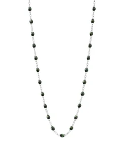 Sale Collier Or Blanc Et Perles De Resine 42 Cm Femme Colliers