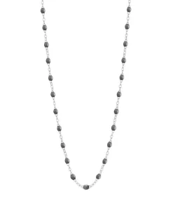 Sale Collier Or Blanc Et Perles De Resine 42 Cm Femme Colliers