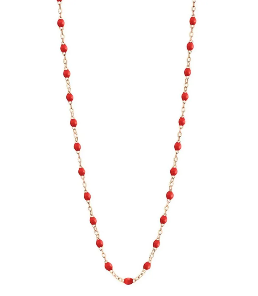 Clearance Collier Or Rose Et Perles De Resine 42 Cm Femme Colliers