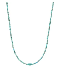 Discount Collier Perles Cubes Et Turquoise Ovale Femme Colliers