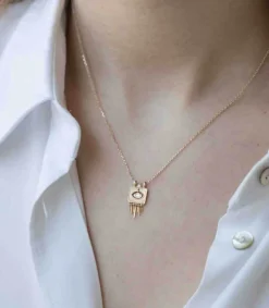 New Collier Rayon De Soleil En Or Et Oeil En Diamant Chaine 45Cm Femme Colliers