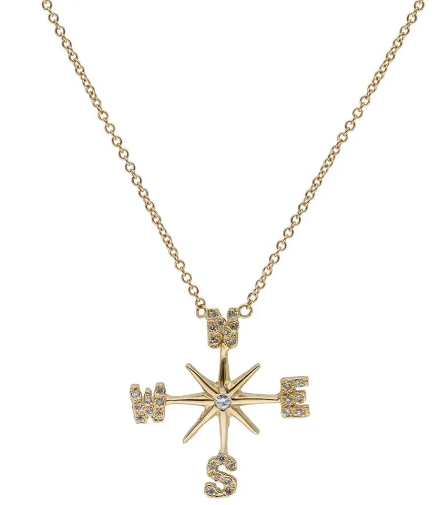 Clearance Collier Rose Des Vents En Or Jaune Et Diamants Femme Colliers