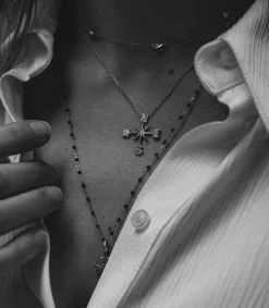 Clearance Collier Rose Des Vents En Or Jaune Et Diamants Femme Colliers