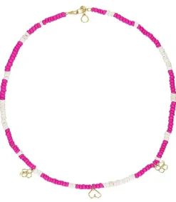New Collier Talisman 3 Charms Rose Femme Colliers