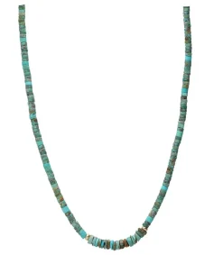 Collier Turquoise Rondelle Or Femme Colliers