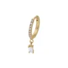 Online Creole Or Jaune Demi-Pavee Diamants Et 1 Diamant Baguette Femme Boucles D'Oreilles