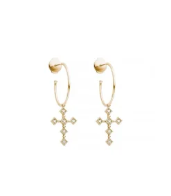 Hot Creoles Divine En Or Jaune Femme Boucles D'Oreilles