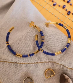 Hot Creoles Positano A Rayures Lapis Femme Boucles D'Oreilles