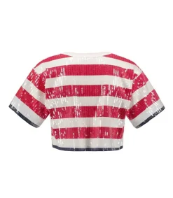 Discount Crop Top Sequins Today Femme Hauts