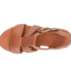 Best Espadrilles Compensees Abbot Strap Cognac Femme Sandales & Tongs