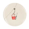 Outlet Grande Assiette En Ceramique "Telecabine Rouge" Assiettes & Plats