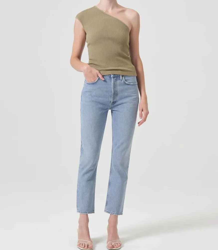 Discount Jean High Rise Cropped Riley Dimension Femme Bas