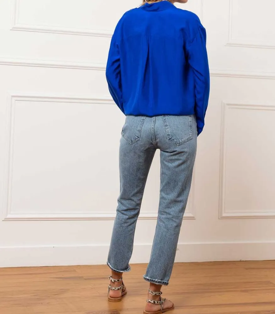 Clearance Jean High Rise Cropped Riley Femme Bas