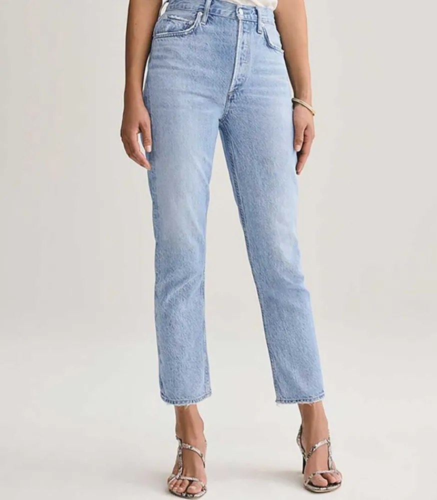 Clearance Jean High Rise Cropped Riley Femme Bas