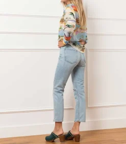 Clearance Jean High Rise Cropped Riley Femme Bas
