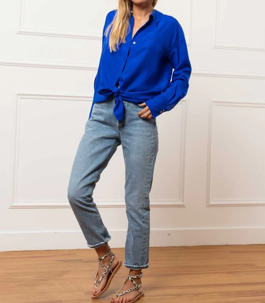 Clearance Jean High Rise Cropped Riley Femme Bas