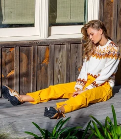 Outlet Jean Jaune Décontracte Femme Bas