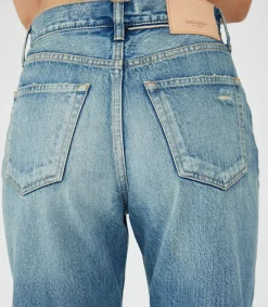 Outlet Jean Mckellar Wide Straight Selvedge Blue Femme Bas