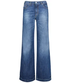 Hot Jean Nadia Palazzo Over Clean Bleu Femme Bas
