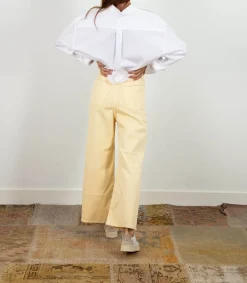 Jean Oversize Jaune Pale Femme Bas