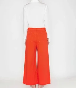 Outlet Jean Oversize Rouge Coquelicot Femme Bas