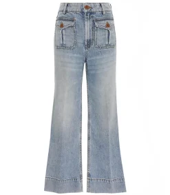 Discount Jean Raie Cropped Flare Femme Bas