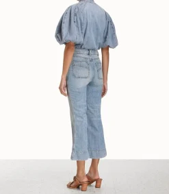 Discount Jean Raie Cropped Flare Femme Bas