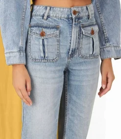 Discount Jean Raie Cropped Flare Femme Bas