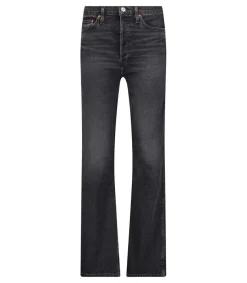Hot Jean 90S High Rise Loose Faded Coal Femme Bas