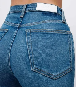 Hot Jean Western Blue 70S Stovepipe Femme Bas