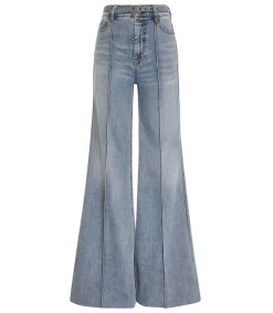 Discount Jean Wide Leg Bleu Poseidon Femme Bas