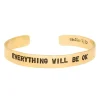 New Jonc En Laiton Grave Everything Will Be Ok Femme Bracelets